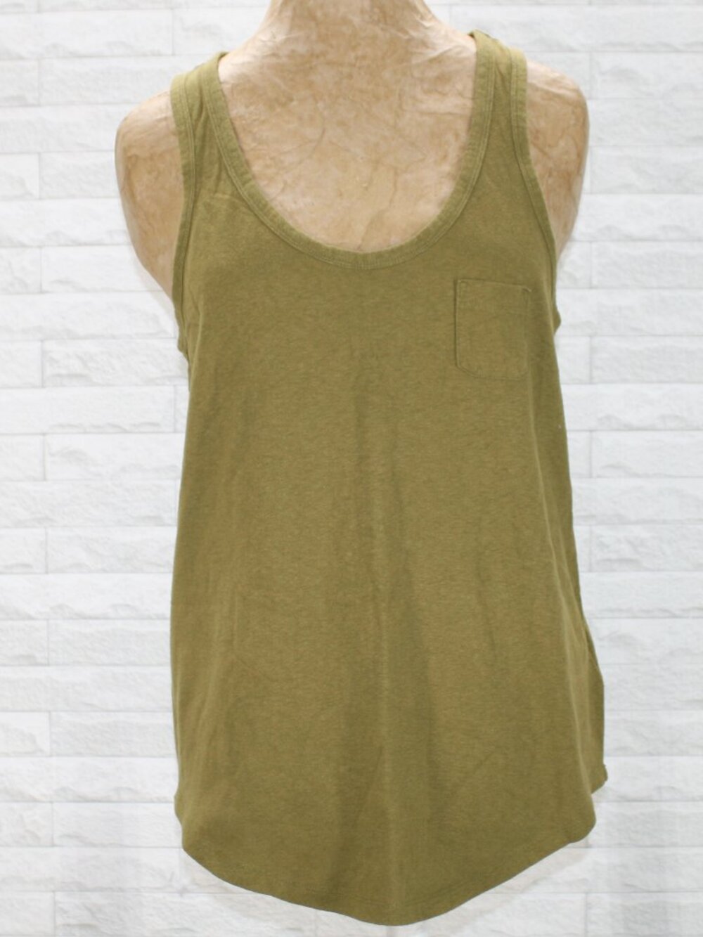 GAP Tank Top Racerback Scoop Neck Athleisure Athletic Cotton Olive Green Small